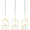 Lampa Wisząca ROSSO Złoty Szklane Klosze 3xE27 * Jupiter Hot