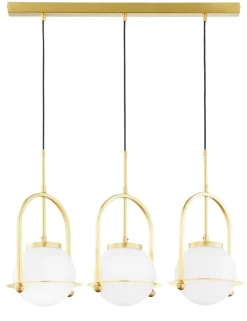Lampa Wisząca ROSSO Złoty Szklane Klosze 3xE27 * Jupiter Hot