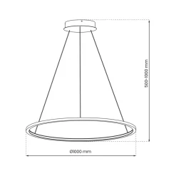 Lampa Wisząca SATURNO Czarny 57W 100cm * Eko-light Sale