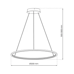 Lampa Wisząca SATURNO Czarny 65W 120cm * Eko-light