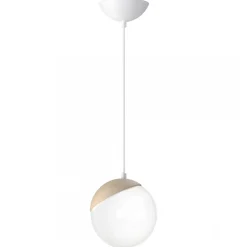 Lampa Wisząca SFERA Biały Brązowy Szklany Klosz 1xE14 14cm * Eko-light Outlet