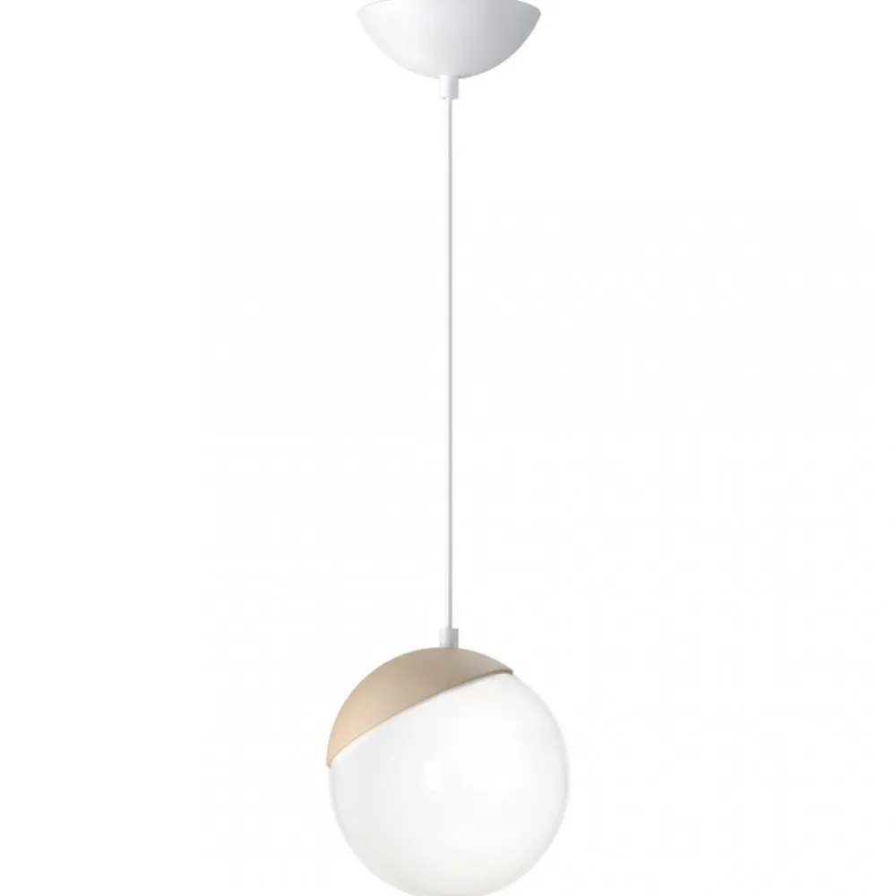 Lampa Wisząca SFERA Biały Brązowy Szklany Klosz 1xE14 14cm * Eko-light Outlet