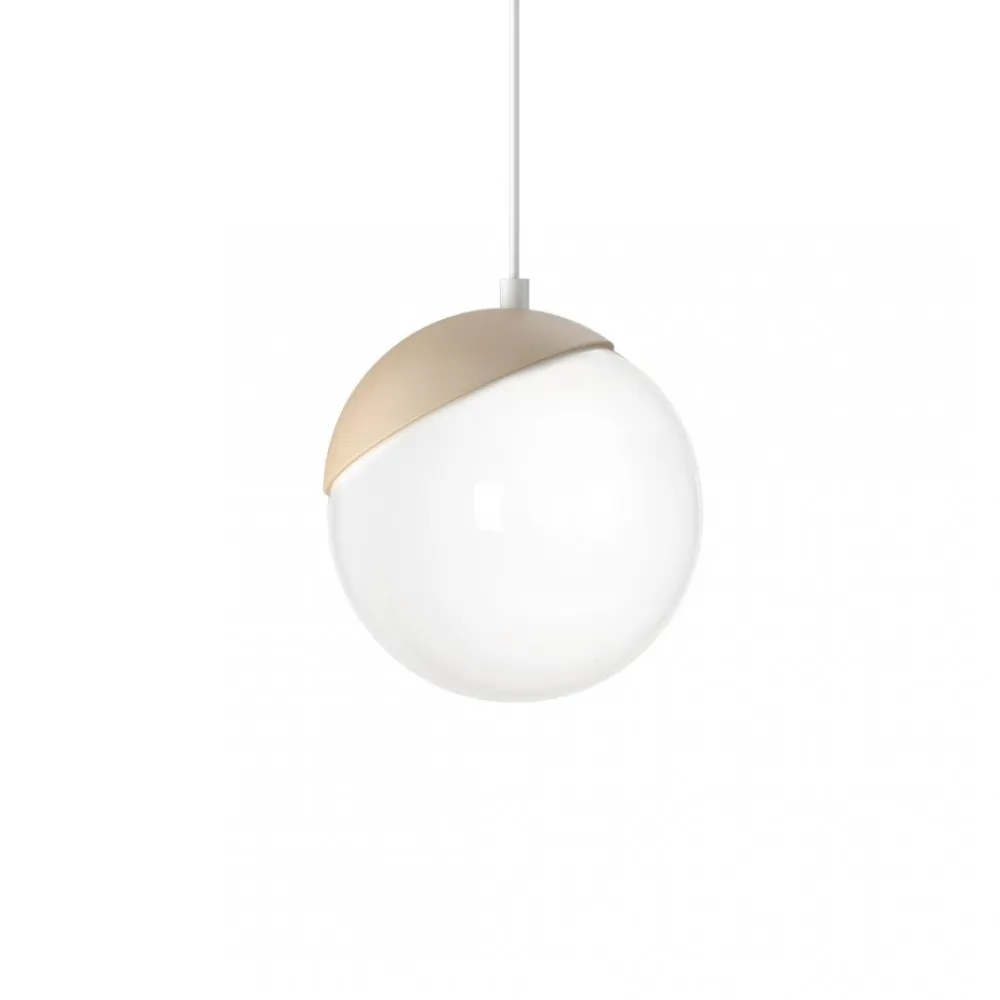Lampa Wisząca SFERA Biały Brązowy Szklany Klosz 1xE14 14cm * Eko-light Outlet