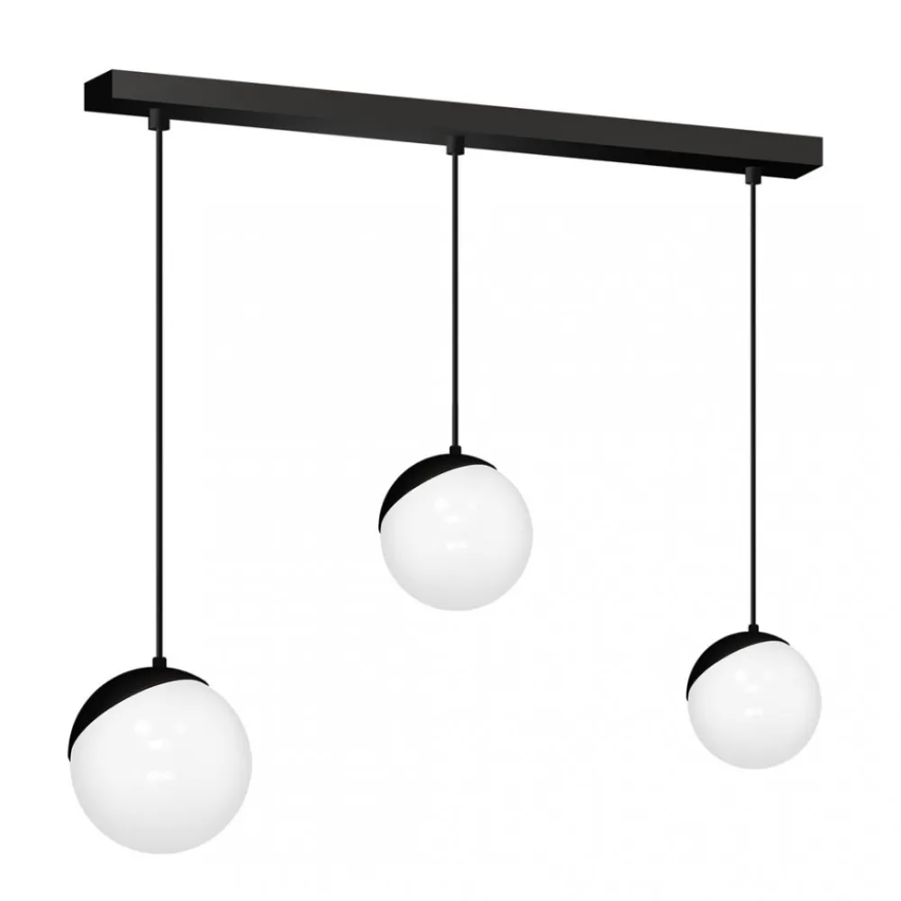 Lampa Wisząca SFERA Czarny Szklane Klosze 3xE14 * Eko-light Discount