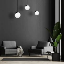Lampa Wisząca SFERA Czarny Szklane Klosze 3xE14 * Eko-light Discount