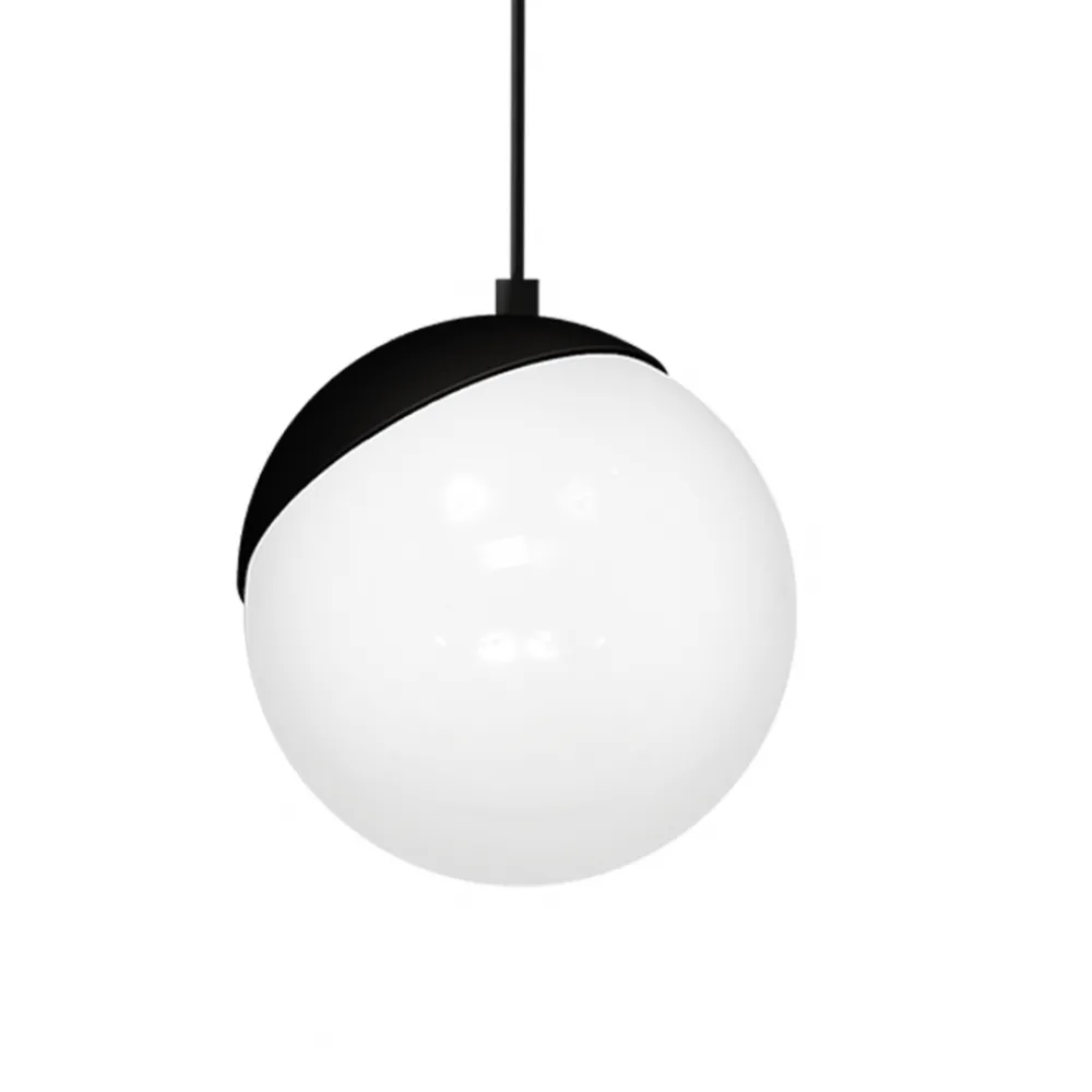 Lampa Wisząca SFERA Czarny Szklany Klosz E14 14cm * Eko-light