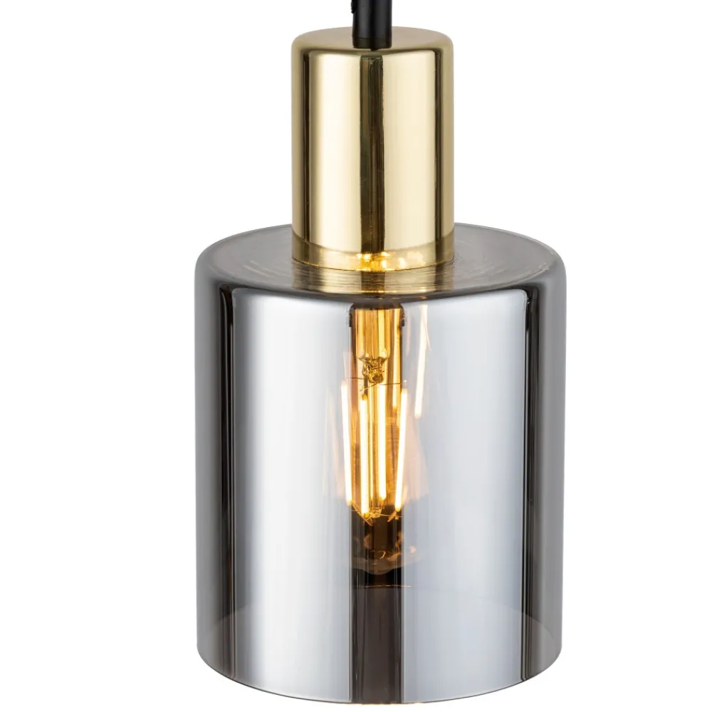 Lampa Wisząca SIERRA Czarny Złoty Szklany Klosz 1xE27 * TK Lighting Clearance