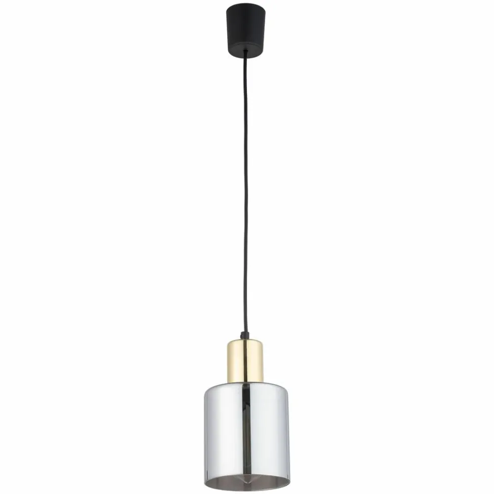 Lampa Wisząca SIERRA Czarny Złoty Szklany Klosz 1xE27 * TK Lighting Clearance