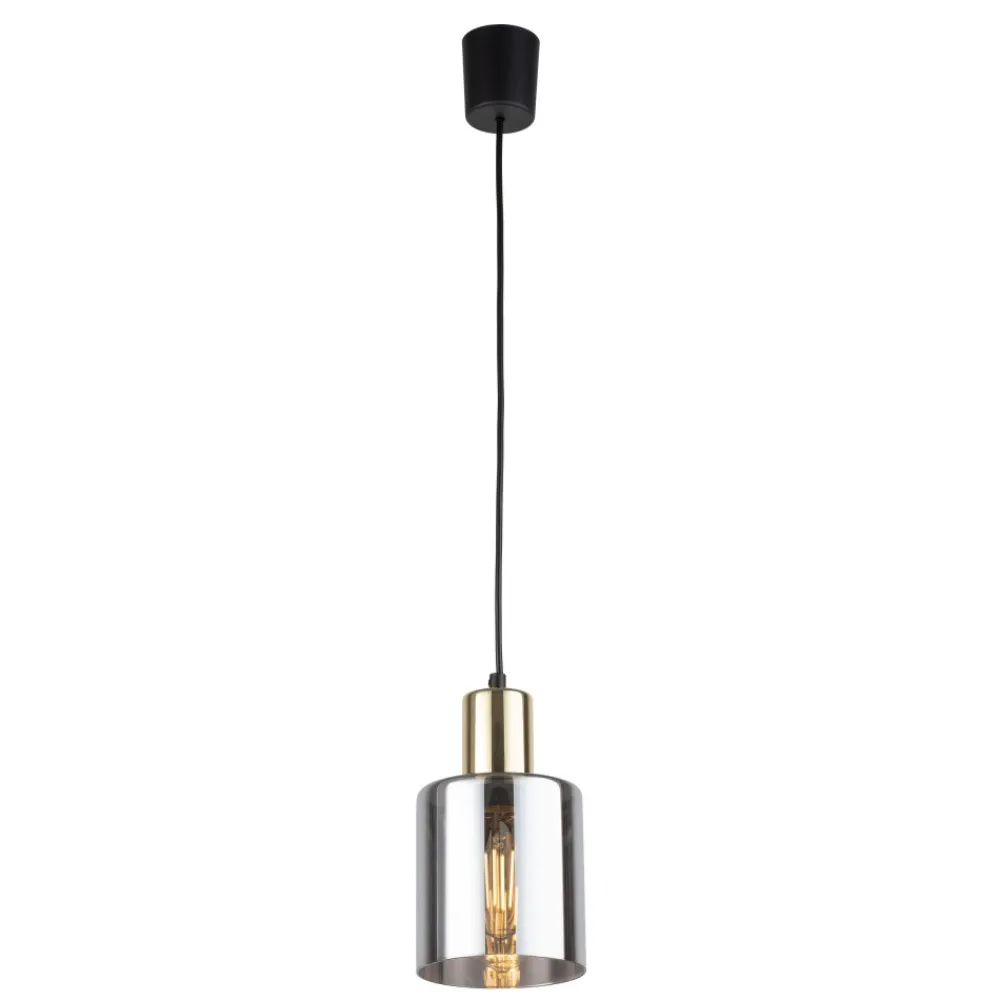 Lampa Wisząca SIERRA Czarny Złoty Szklany Klosz 1xE27 * TK Lighting Clearance