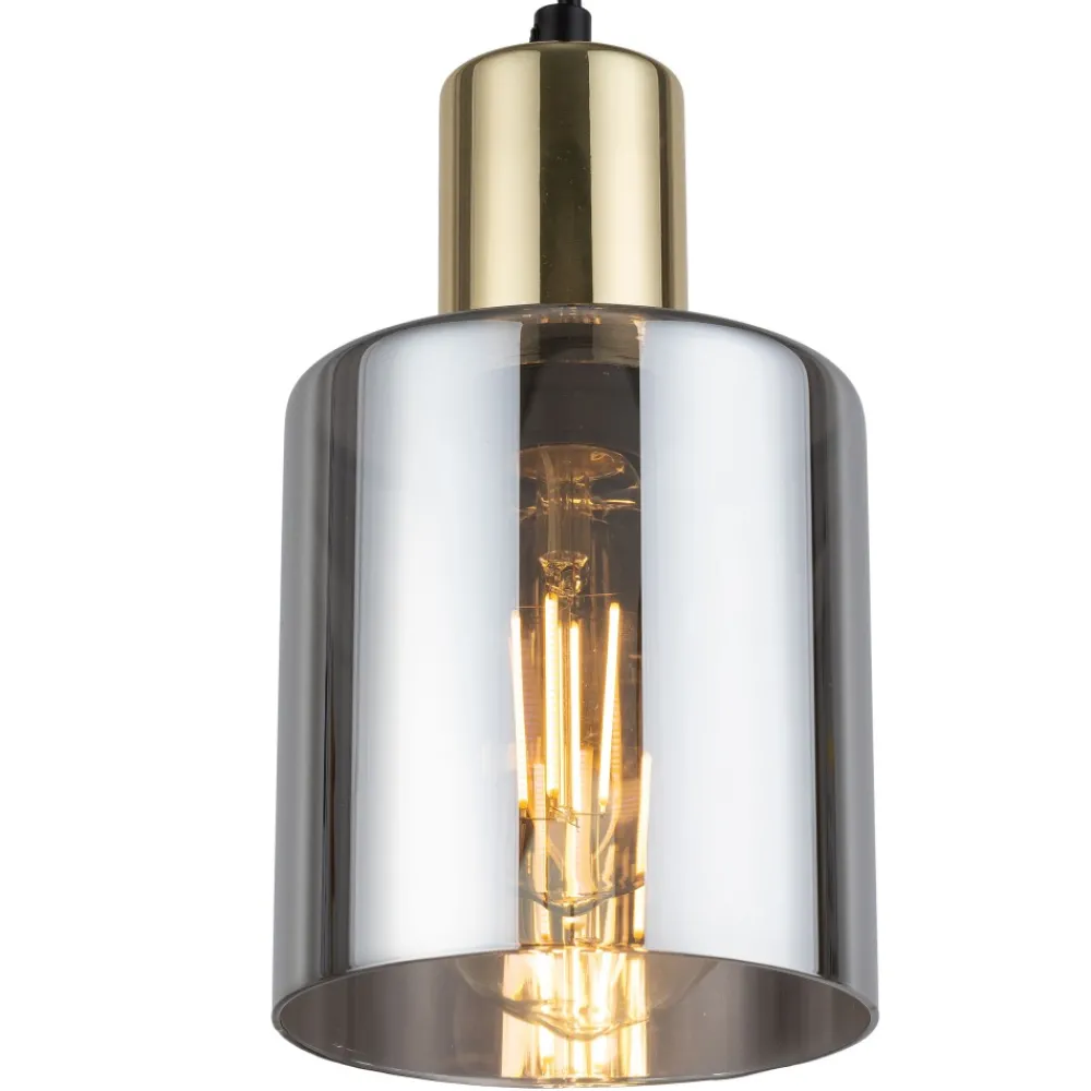 Lampa Wisząca SIERRA Czarny Złoty Szklany Klosz 1xE27 * TK Lighting Clearance