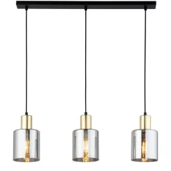 Lampa Wisząca SIERRA Czarny Złoty Szklane Klosze 3xE27 * TK Lighting New