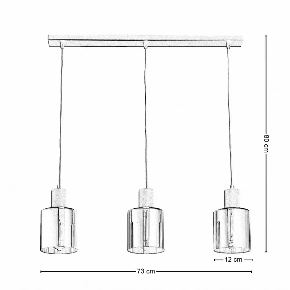 Lampa Wisząca SIERRA Czarny Złoty Szklane Klosze 3xE27 * TK Lighting New