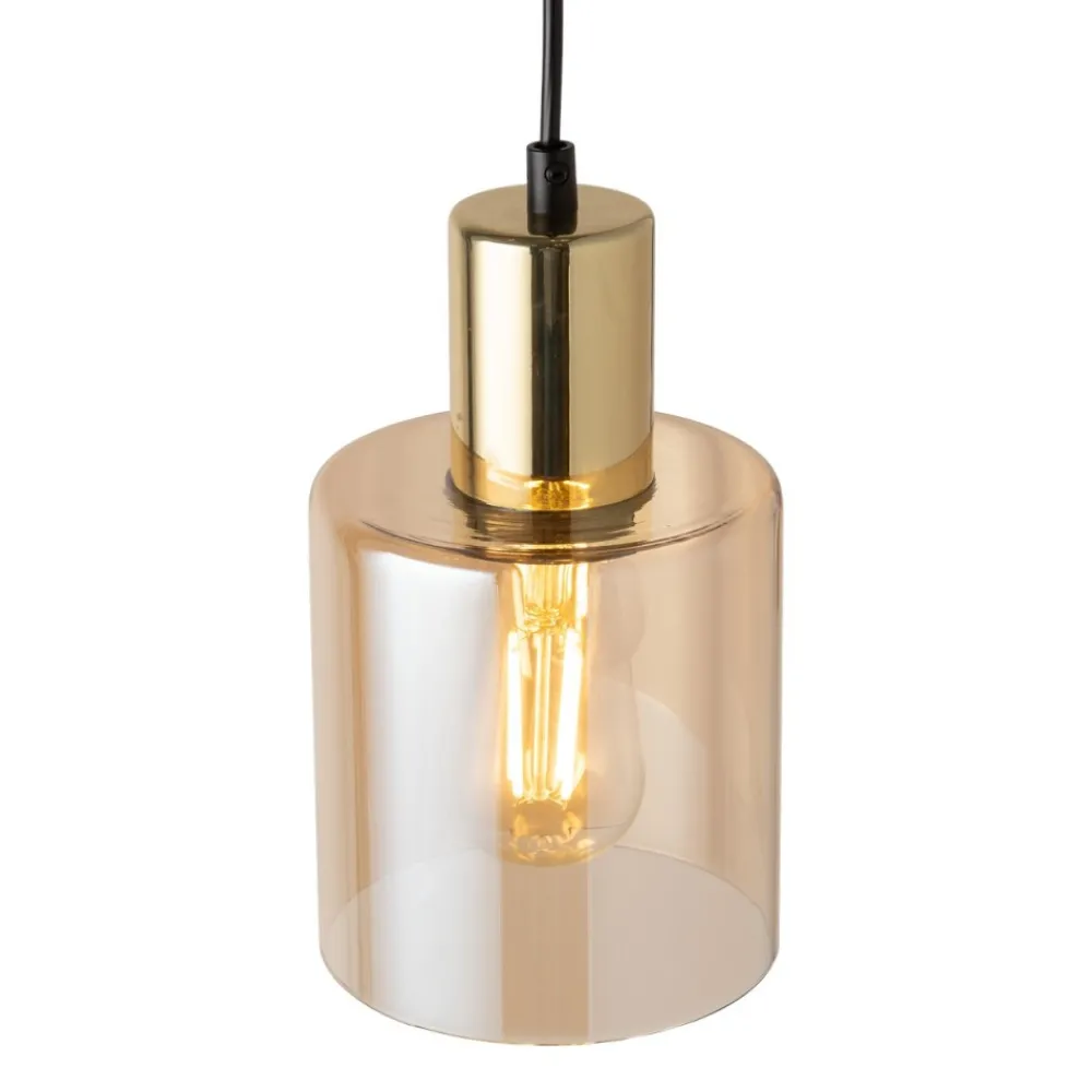 Lampa Wisząca SIERRA Złota Szklany Klosz 1xE27 * TK Lighting Hot