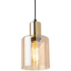 Lampa Wisząca SIERRA Złota Szklany Klosz 1xE27 * TK Lighting Hot