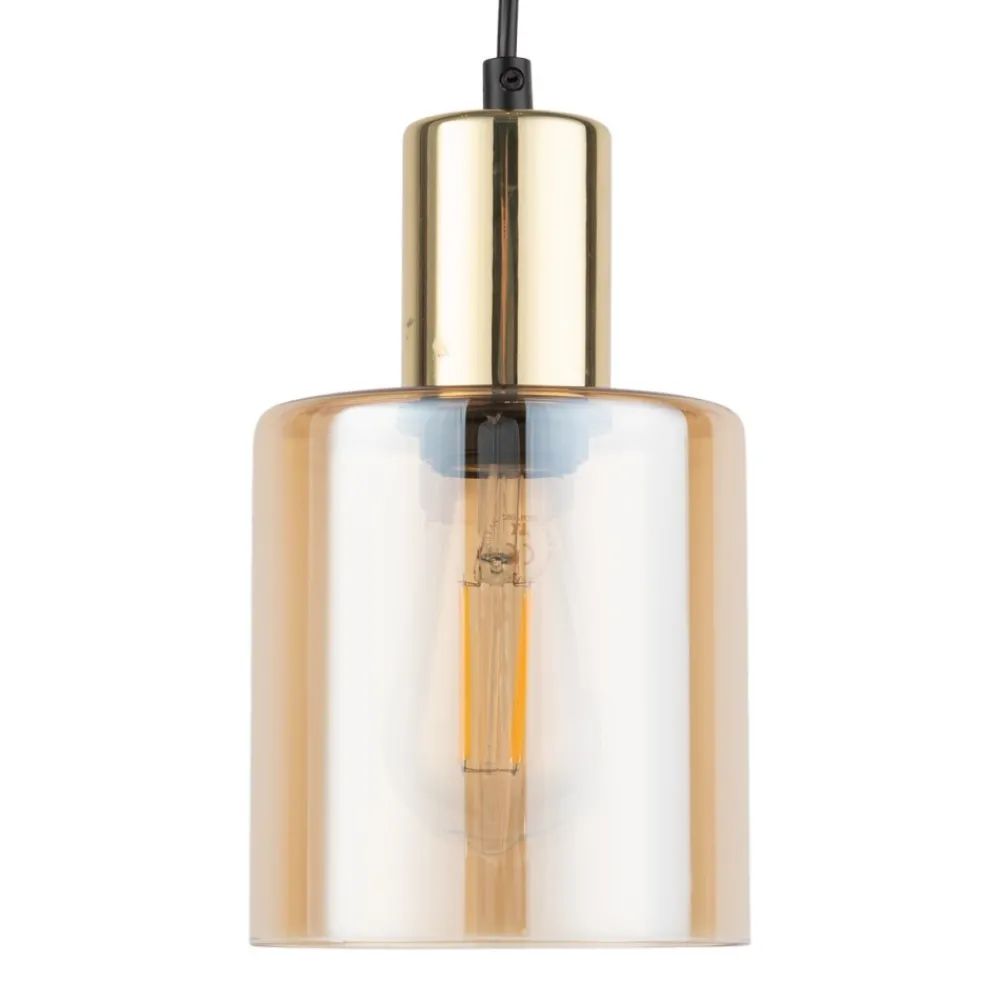 Lampa Wisząca SIERRA Złota Szklany Klosz 1xE27 * TK Lighting Hot