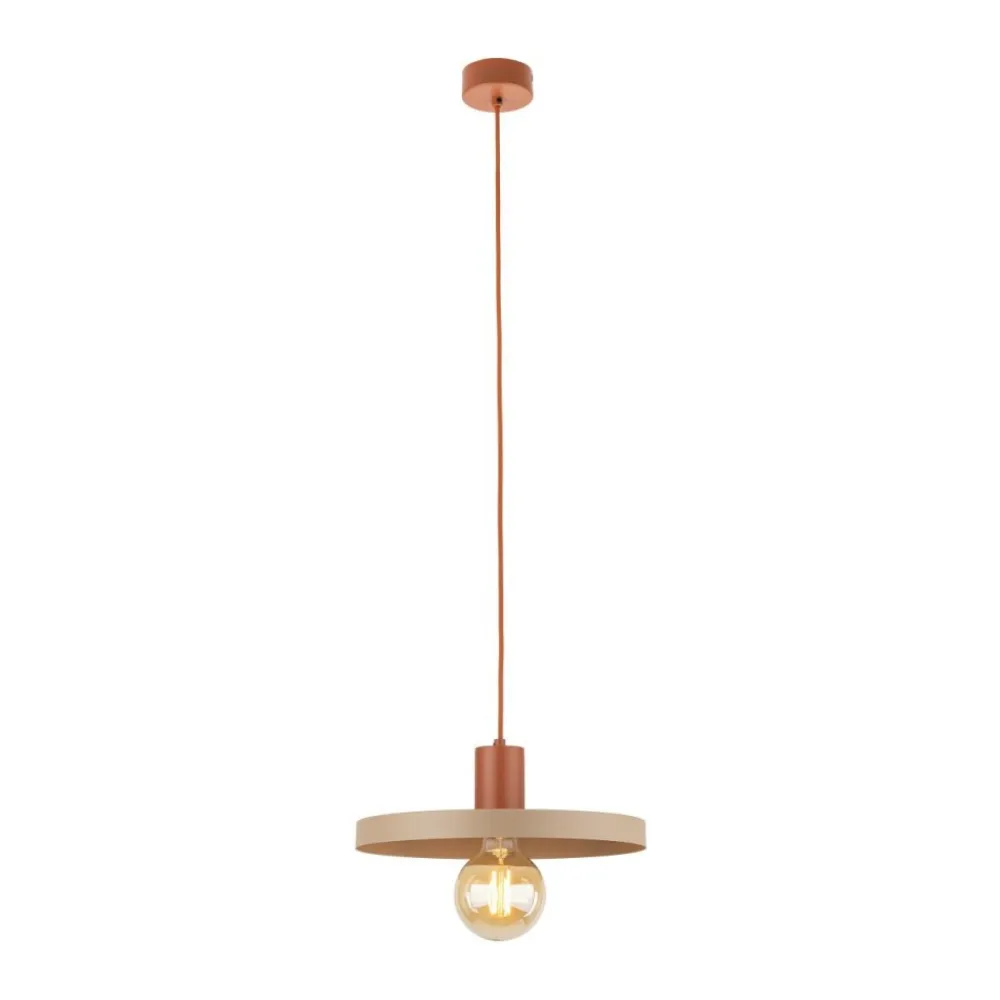 Lampa wisząca SILA ceglasta sabia beżowa 1xE27 30 cm * TK Lighting