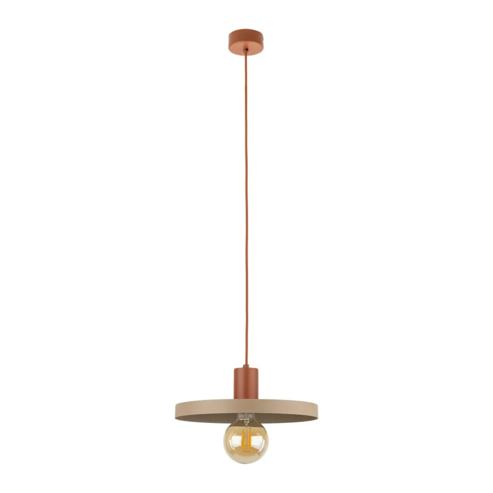 Lampa wisząca SILA ceglasta sabia beżowa 1xE27 30 cm * TK Lighting