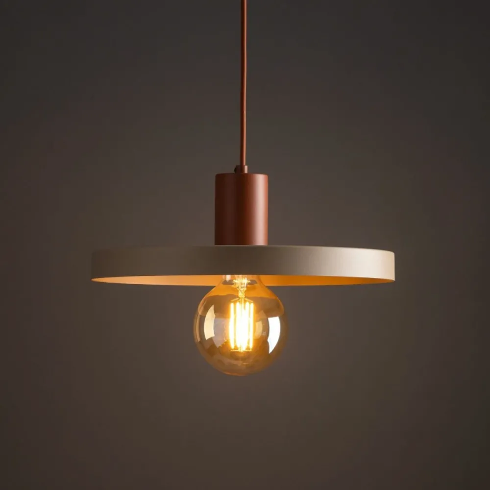 Lampa wisząca SILA ceglasta sabia beżowa 1xE27 30 cm * TK Lighting