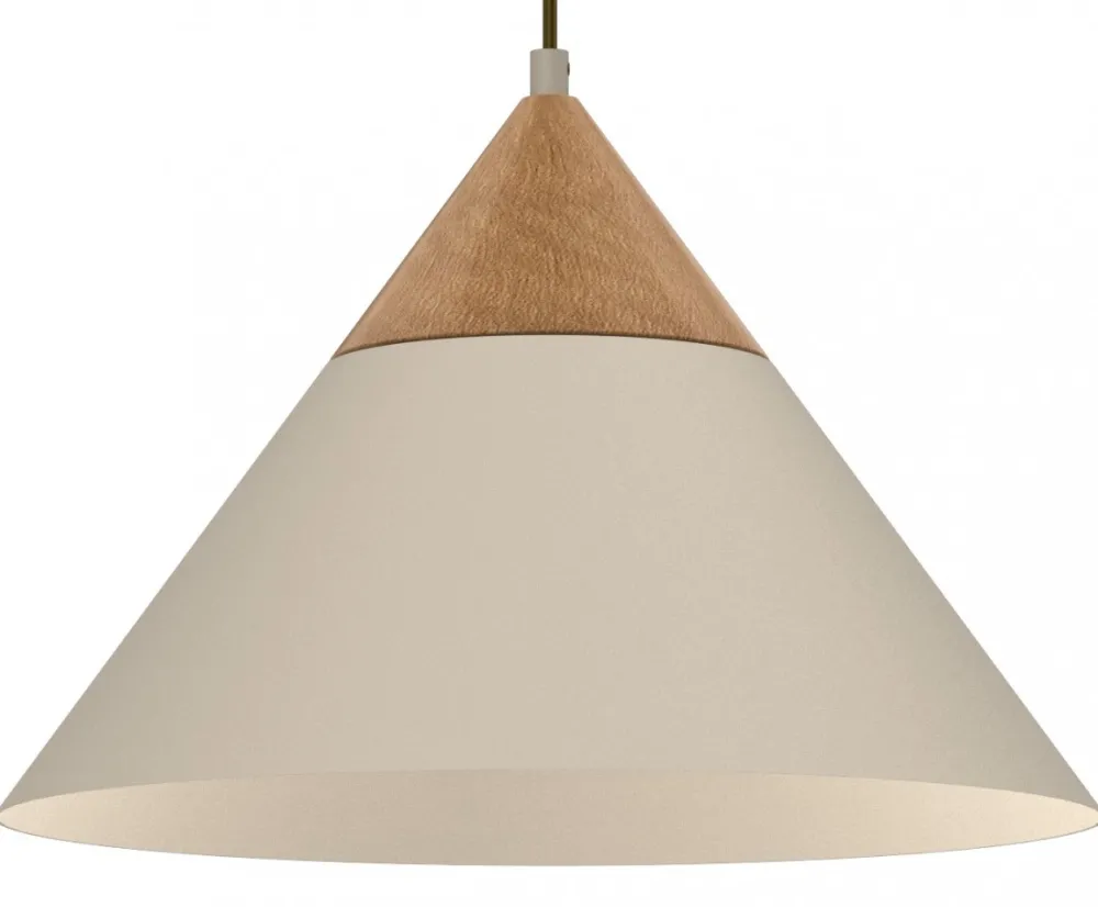 Lampa Wisząca SINGLE Beżowy Brązowy Metalowy Klosz 1xE27 39cm * Luminex Clearance