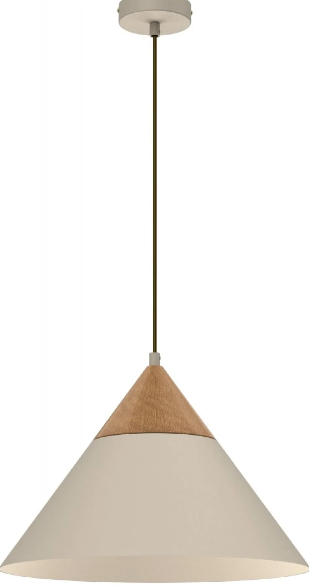 Lampa Wisząca SINGLE Beżowy Brązowy Metalowy Klosz 1xE27 39cm * Luminex Clearance