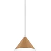 Lampa Wisząca SINGLE Biały Brązowy Metalowy Klosz 1xE27 39cm