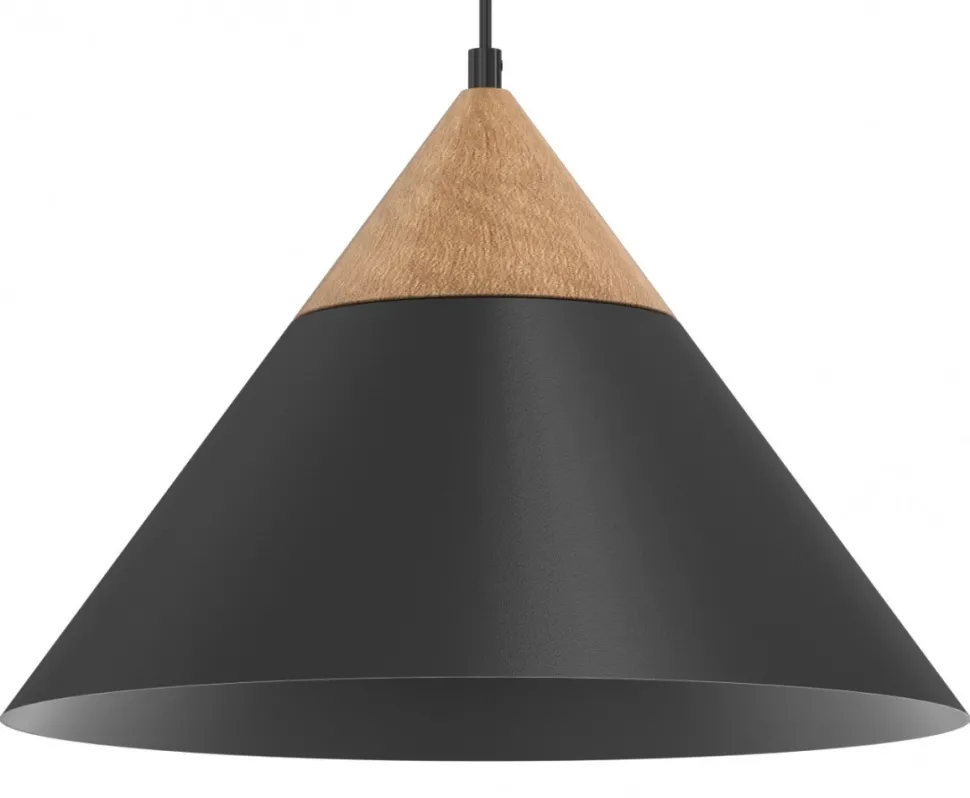 Lampa Wisząca SINGLE Czarny Brązowy Metalowy Klosz 1xE27 39cm