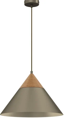 Lampa Wisząca SINGLE Złoty Szary Metalowy Klosz 1xE27 39cm