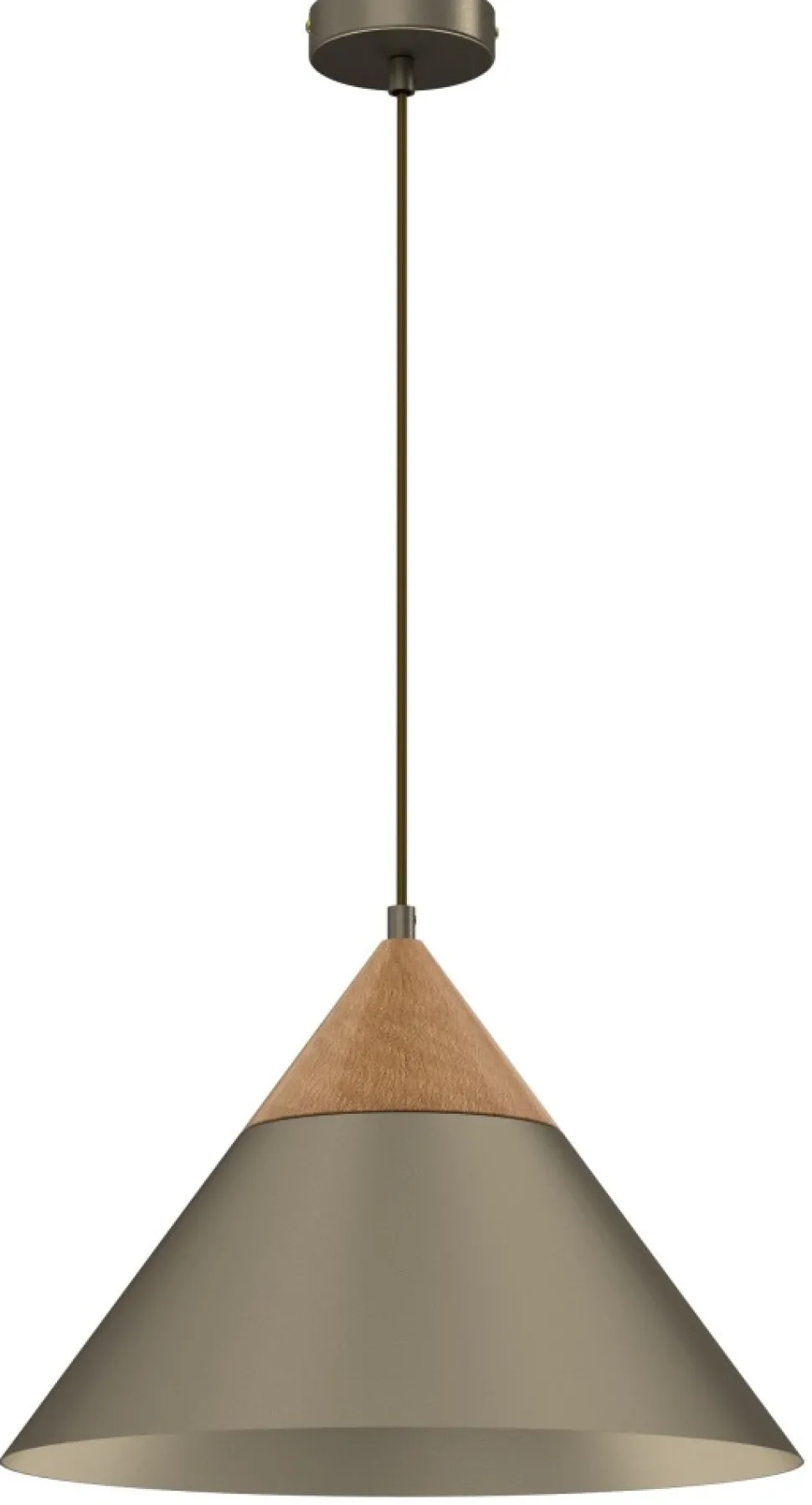 Lampa Wisząca SINGLE Złoty Szary Metalowy Klosz 1xE27 39cm