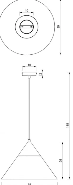 Lampa Wisząca SINGLE Złoty Szary Metalowy Klosz 1xE27 39cm