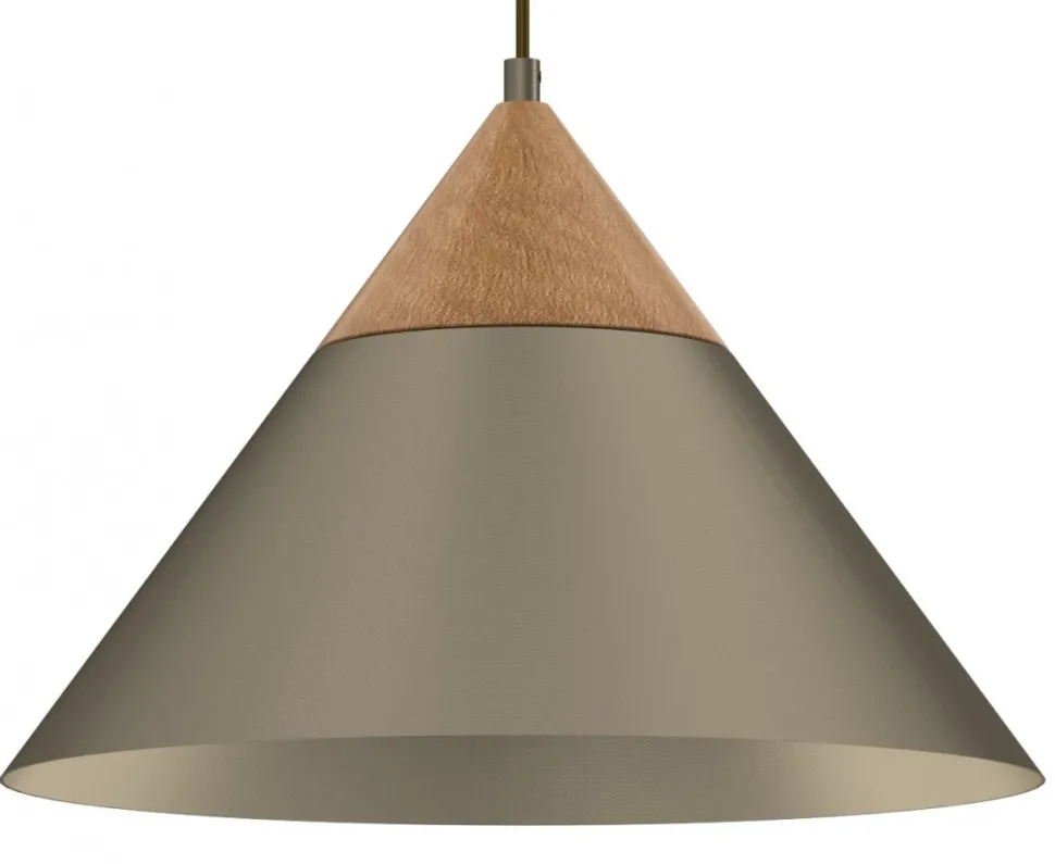 Lampa Wisząca SINGLE Złoty Szary Metalowy Klosz 1xE27 39cm
