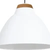 Lampa Wisząca SKAL Biały Brązowy Metalowy Klosz 1xE27 40cm
