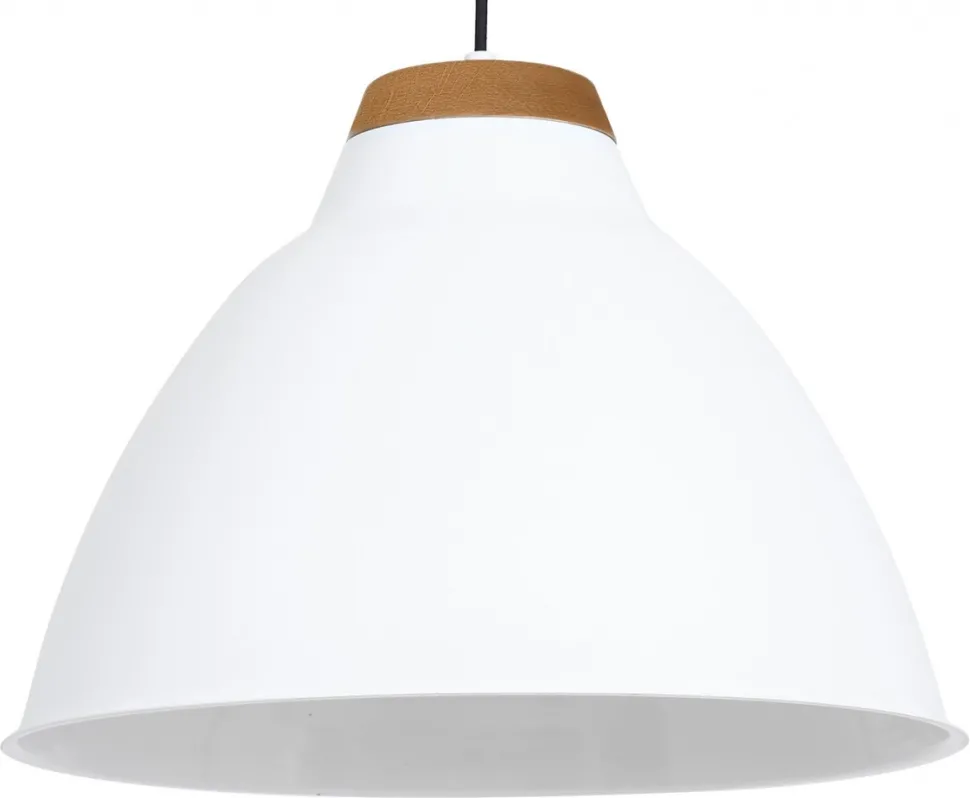 Lampa Wisząca SKAL Biały Brązowy Metalowy Klosz 1xE27 40cm