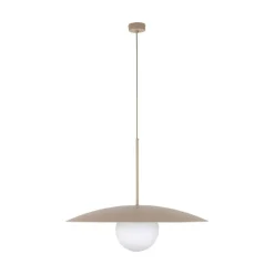 Lampa wisząca SLATE sabia beżowa klosz biały 1xE27 * TK Lighting Sale