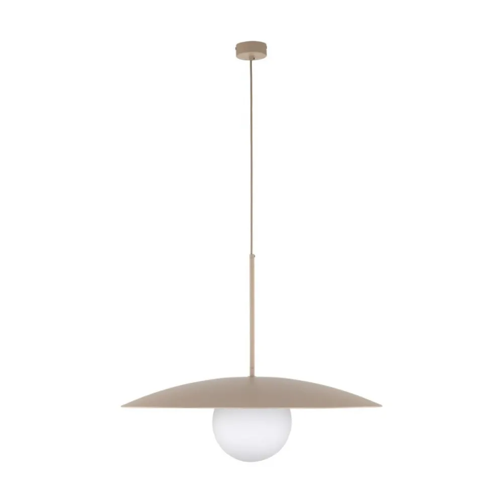 Lampa wisząca SLATE sabia beżowa klosz biały 1xE27 * TK Lighting Sale