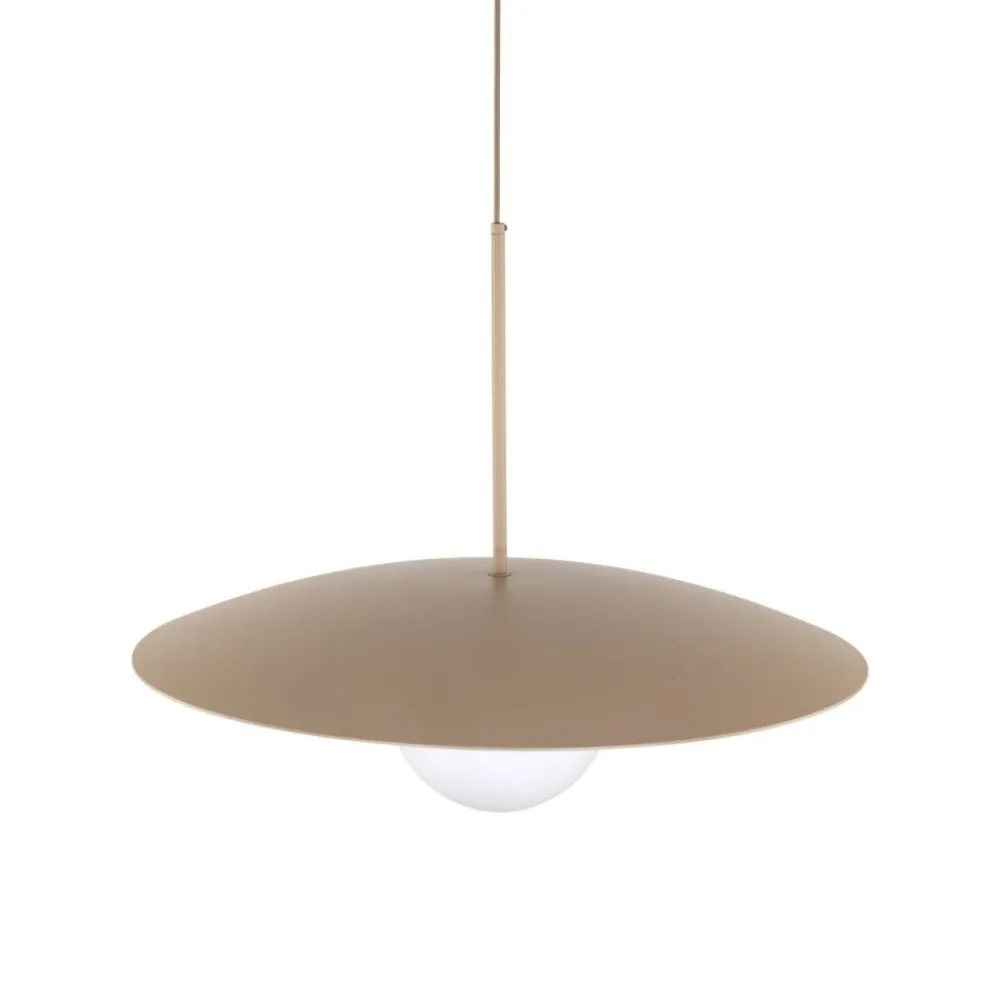Lampa wisząca SLATE sabia beżowa klosz biały 1xE27 * TK Lighting Sale