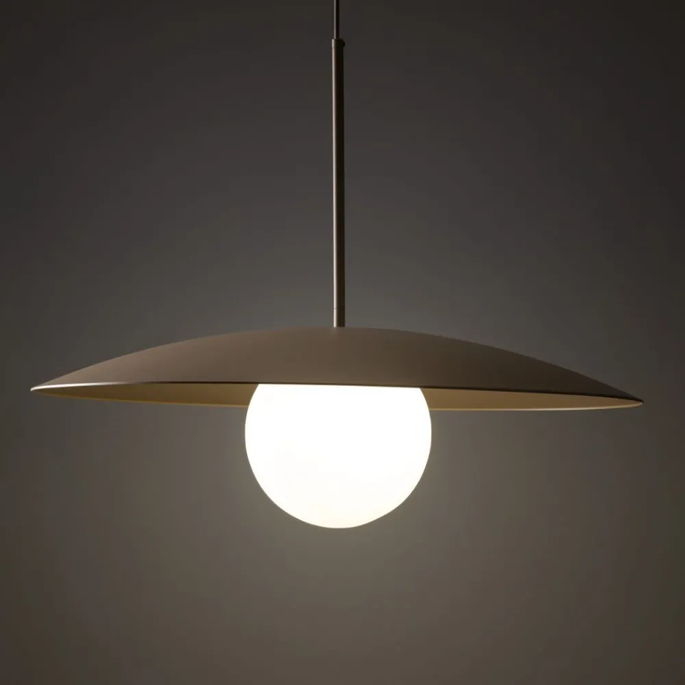 Lampa wisząca SLATE sabia beżowa klosz biały 1xE27 * TK Lighting Sale