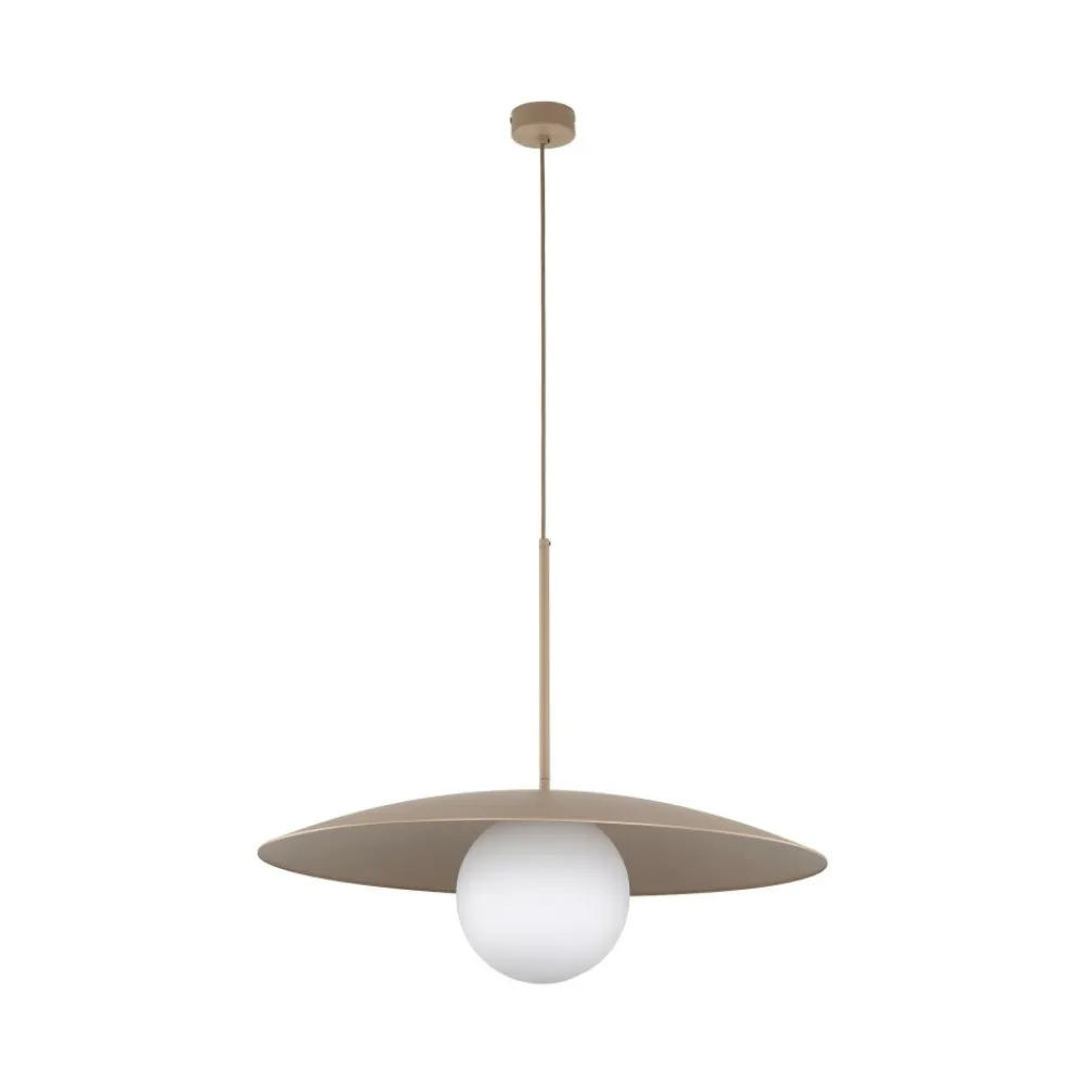 Lampa wisząca SLATE sabia beżowa klosz biały 1xE27 * TK Lighting Sale