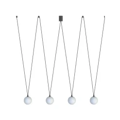 Lampa Wisząca SLING Czarny Biały Szklane Klosze 4xG9 * Nowodvorski
