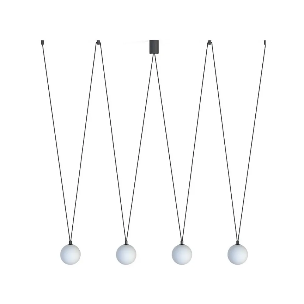 Lampa Wisząca SLING Czarny Biały Szklane Klosze 4xG9 * Nowodvorski