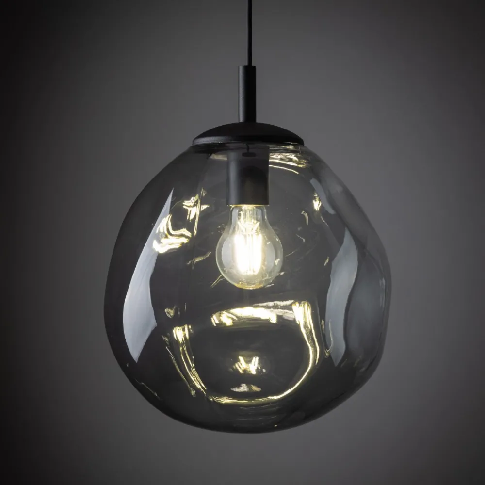 Lampa Wisząca SOL Czarny Grafitowy Szklany Klosz 1xE27 25cm * TK Lighting Online