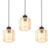 Lampa Wisząca SOMBRA Czarny Brązowy Szklane Klosze 3xE27 * Eko-light Hot