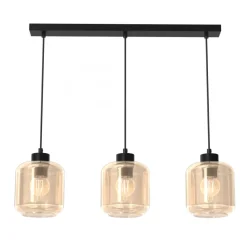 Lampa Wisząca SOMBRA Czarny Brązowy Szklane Klosze 3xE27 * Eko-light Hot