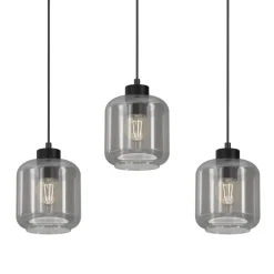Lampa Wisząca SOMBRA Czarny Szklane Klosze 3xE27 * Eko-light Sale