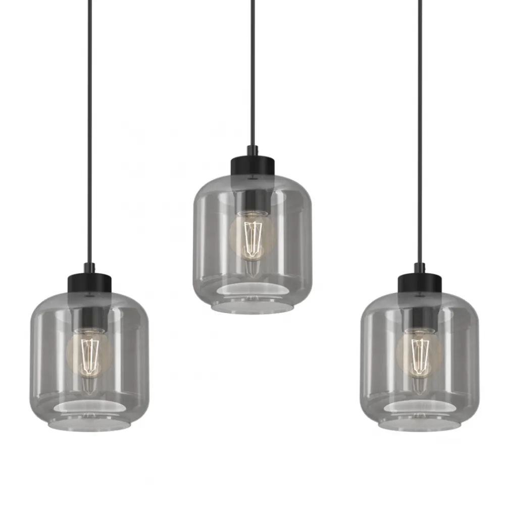 Lampa Wisząca SOMBRA Czarny Szklane Klosze 3xE27 * Eko-light Sale