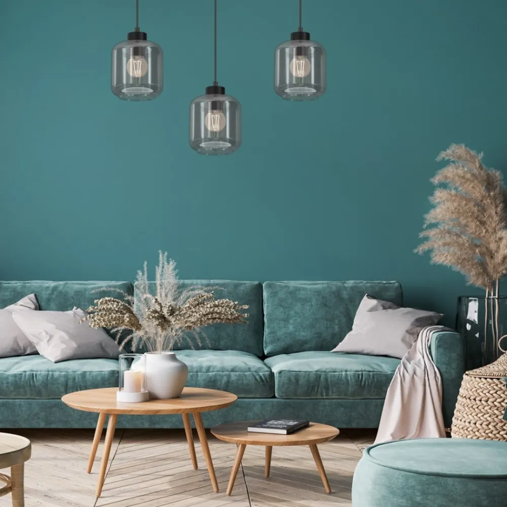 Lampa Wisząca SOMBRA Czarny Szklane Klosze 3xE27 * Eko-light Sale