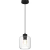 Lampa Wisząca SOMBRA Czarny Transparentny Szklany Klosz 1xE27 16cm * Eko-light Discount