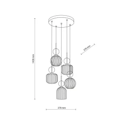 Lampa wisząca SOPHIA czarna klosz biały 5xE14 * TK Lighting Clearance