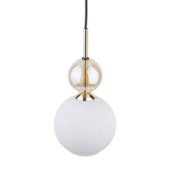 Lampa wisząca SOPHIA czarna klosz biały 1xE14 kula * TK Lighting Hot