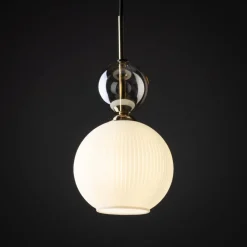 Lampa wisząca SOPHIA czarna klosz biały 1xE14 kula * TK Lighting Hot