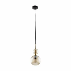 Lampa wisząca SOPHIA czarna klosz beżowy 1xE14 15 cm kula * TK Lighting Discount